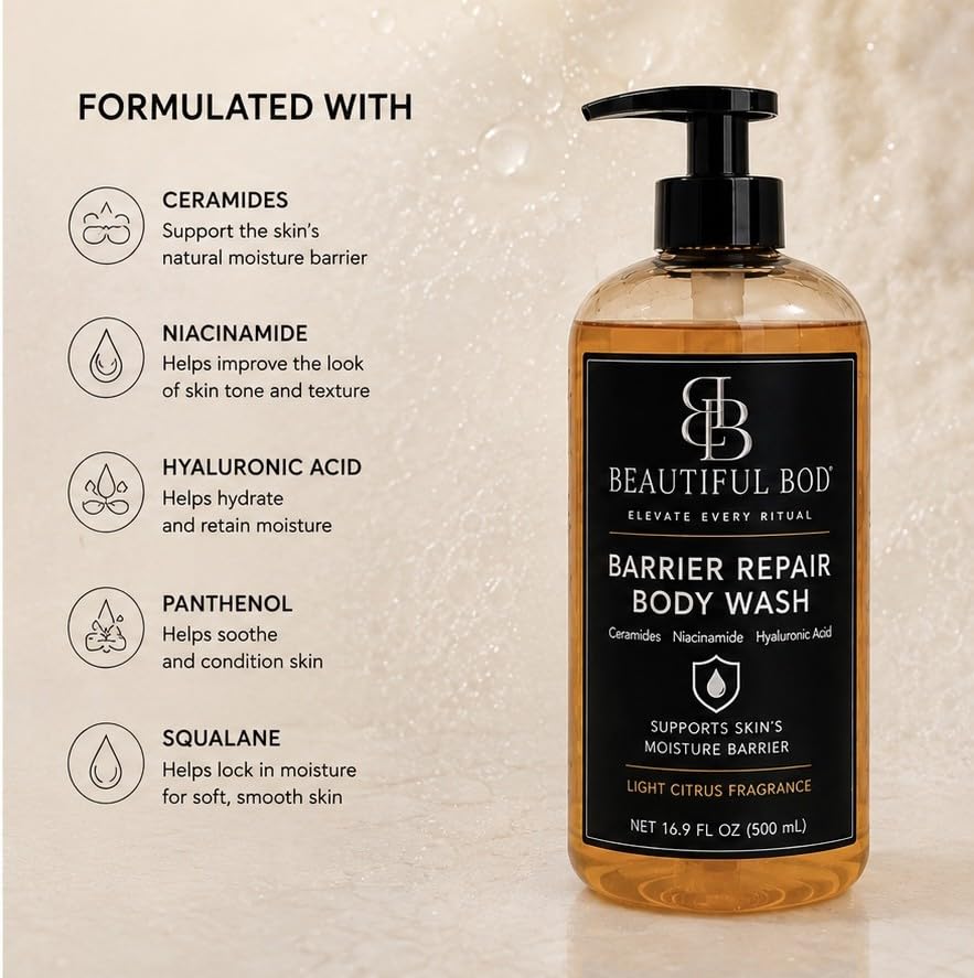 Barrier Repair Body Wash with Ceramides, 16.9 Fl Oz
