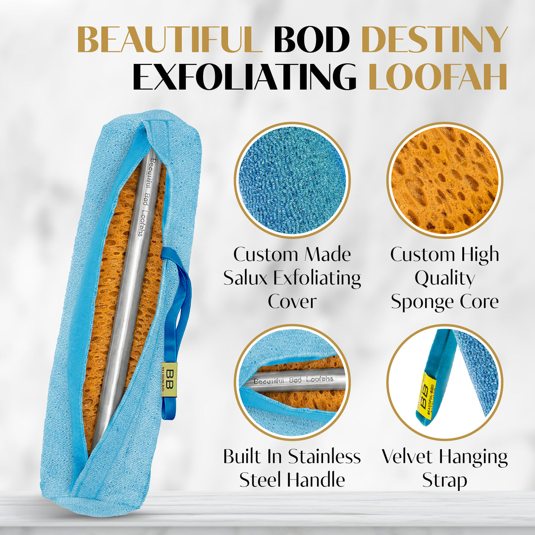 Destiny 13-Inch Loofah - Exfoliating Body Scrubber for Effective Skin Exfoliation