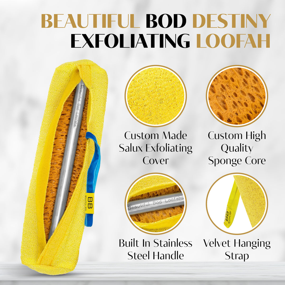 Destiny 13-Inch Loofah - Exfoliating Body Scrubber for Effective Skin Exfoliation