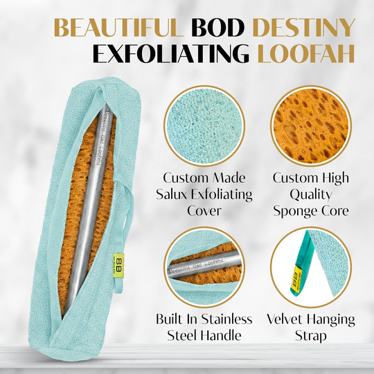 Destiny 13-Inch Loofah - Exfoliating Body Scrubber for Effective Skin Exfoliation